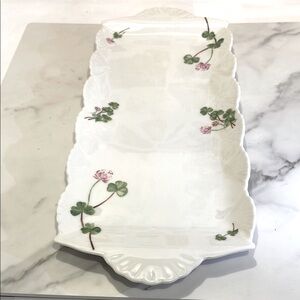 Belleek Classic Julia Miniason Shamrock Mint Charming Floral Rectangular Tray